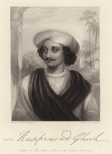 Baboo Kasiprasad Ghosh (gravering) av Julian E. (after) Drummond