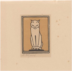 sittende katt av Julie de Graag (signed by artist)