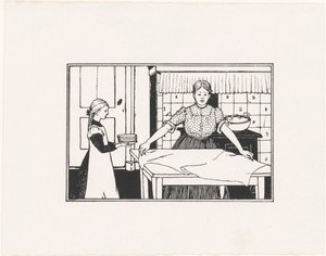 Kvinne og jente dekker et bord av Julie de Graag