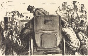 Universell utstilling: Utlendingen finner alle de ønskelige fasilitetene... av Julien Antoine Peulot after Honoré Daumier