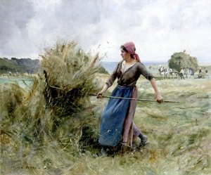Høyproduksjon (olje på lerret) av Julien Dupre