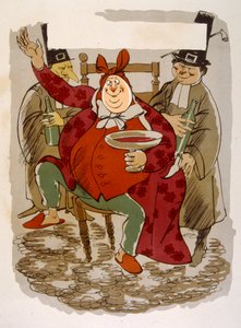 Humoristisk vinillustrasjon 1946. Illustrasjon av Julien Pavil