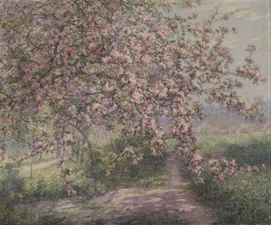 Et blomstrende epletre (olje på lerret) av Juliette Wytsman