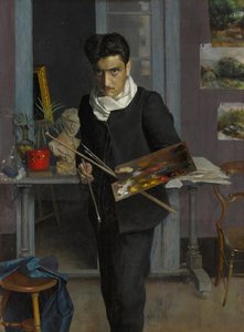 Selvportrett av kunstneren i hans atelier, 1898. av Julio Romero de Torres