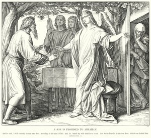 En sønn er lovet til Abraham (gravering) av Julius (after) Schnorr von Carolsfeld