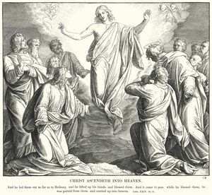 Kristus stiger opp til himmelen (gravering) av Julius (after) Schnorr von Carolsfeld