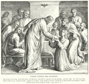 Kristus spiser påsken (gravering) av Julius (after) Schnorr von Carolsfeld