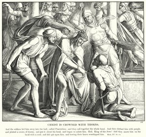 Kristus er kronet med torner (gravering) av Julius (after) Schnorr von Carolsfeld