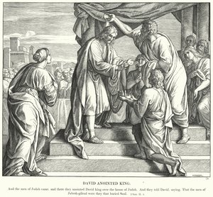 David Salvet konge (gravering) av Julius (after) Schnorr von Carolsfeld