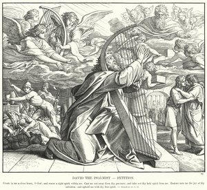 Salmisten David, Petisjon (gravering) av Julius (after) Schnorr von Carolsfeld