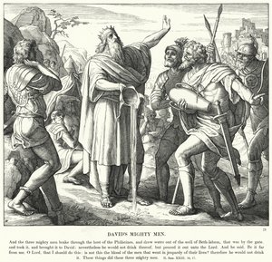 Davids mektige menn (gravering) av Julius (after) Schnorr von Carolsfeld