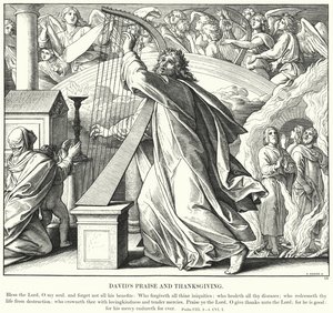 Davids lovsang og takksigelse (gravering) av Julius (after) Schnorr von Carolsfeld