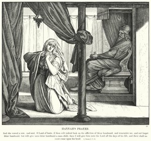 Hannas bønn (gravering) av Julius (after) Schnorr von Carolsfeld