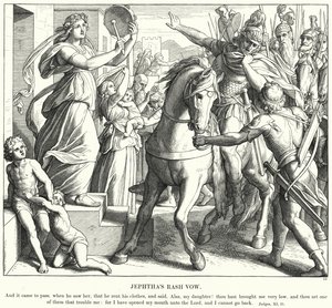 Jeftas utslettløfte (gravering) av Julius (after) Schnorr von Carolsfeld