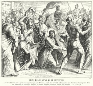 Jesus blir ført bort for å bli korsfestet (gravering) av Julius (after) Schnorr von Carolsfeld