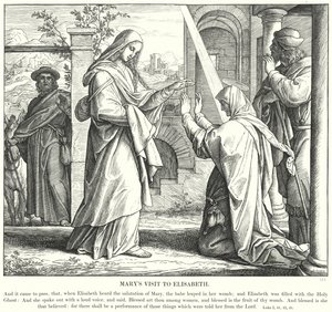 Marias besøk hos Elisabeth (gravering) av Julius (after) Schnorr von Carolsfeld