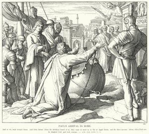 Pauls ankomst til Roma (gravering) av Julius (after) Schnorr von Carolsfeld