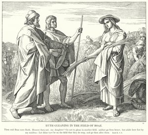 Ruth sanker på Boas-marken (gravering) av Julius (after) Schnorr von Carolsfeld