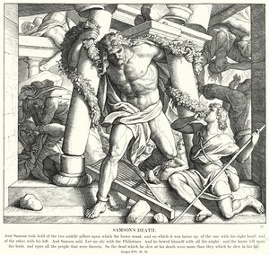 Samsons død (gravering) av Julius (after) Schnorr von Carolsfeld