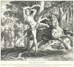 Absaloms død (gravering) av Julius (after) Schnorr von Carolsfeld