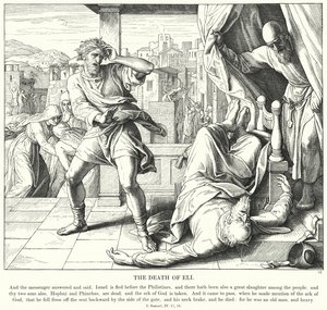 Elis død (gravering) av Julius (after) Schnorr von Carolsfeld