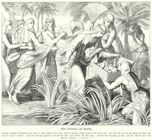 Funnet av Moses (gravering) av Julius (after) Schnorr von Carolsfeld