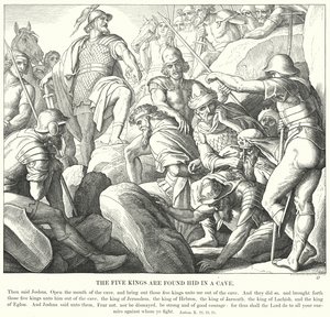 De fem kongene er funnet skjult i en hule (gravering) av Julius (after) Schnorr von Carolsfeld