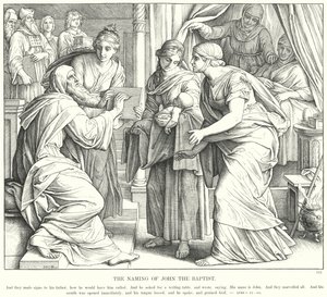 Navngivningen av døperen Johannes (gravering) av Julius (after) Schnorr von Carolsfeld