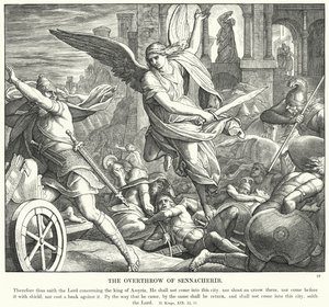 Styrtet av Sanherib (gravering) av Julius (after) Schnorr von Carolsfeld
