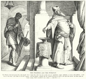 Fariseeren og tolleren (gravering) av Julius (after) Schnorr von Carolsfeld
