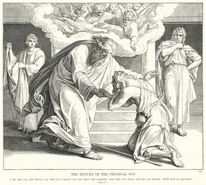 The Return of the Prodigal Son (gravering) av Julius (after) Schnorr von Carolsfeld