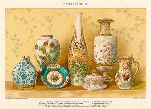Europeisk porselen av Julius Bien, ca. 1880 (fargelitografi)