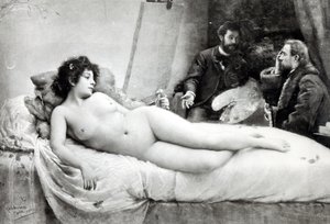 Emile Zola (1840-1902) i kunstnerens atelier, 1891