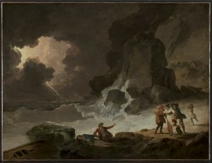 En storm bak Isle of Wight, ca. 179. av Julius Caesar Ibbetson