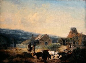 Romantisk landlig scene av Julius Caesar Ibbetson