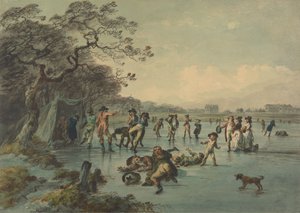 Skøyting i Hyde Park av Julius Caesar Ibbetson