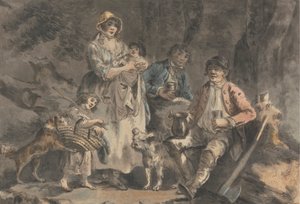 Vedhogger og hans familie av Julius Caesar Ibbetson