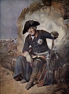 Fredrik den store, konge av Preussen (farge litho) av Julius Friedrich Anton (after) Schrader