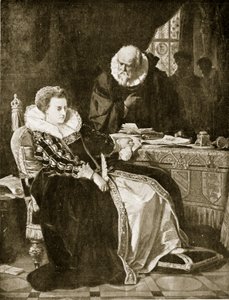 Elizabeth signerer Marys dødsdom, illustrasjon fra 