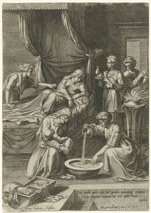 Jomfru Marias fødsel av Julius Goltzius