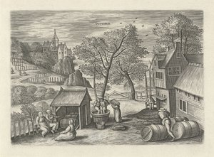 oktober oktober (tittel på objekt) De tolv månedene (serietittel) av Julius Goltzius
