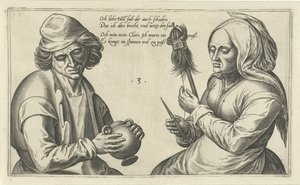 Spinnende kvinne med mannen sin Ordspill om forholdet mellom mann og kvinne (serietittel)