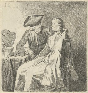 Mann og kvinne ved et bord av Julius Henricus Quinkhard