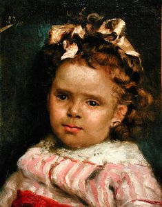 Little Girl Metisse (olje på lerret) av Julius Leblanc Stewart