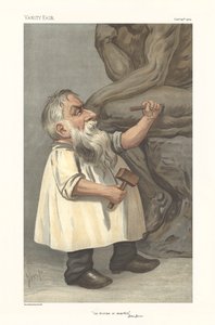 Karikatur som viser Rodin skulpturer