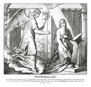 Bebudelse, Lukasevangeliet av Julius Schnorr von Carolsfeld