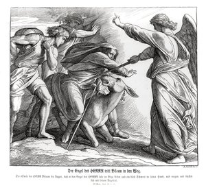 Bileam møter Herrens engel, 4. Mosebok av Julius Schnorr von Carolsfeld