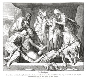 Burial of Jesus, Gospel of John av Julius Schnorr von Carolsfeld