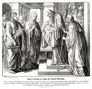 Kristus presenteres i templet, Lukasevangeliet av Julius Schnorr von Carolsfeld