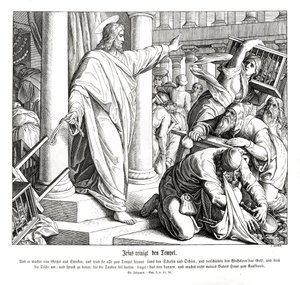 Rensing av tempelet, Johannesevangeliet av Julius Schnorr von Carolsfeld